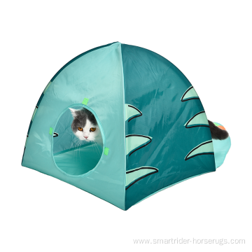 Super Match Cute Kitty House Pet Toy Detachable Dinosaur Shape Foldable Cat Tunnel